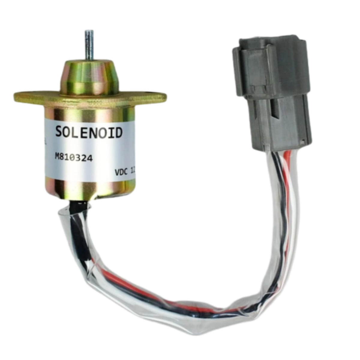 M810324 12VDC Fuel Shut Off Solenoid Fit for JD 3038E 3036E 3032E 2025R 2032R 2027R 2036R Tractor Stop Solenoid Replace 119233-77932 1503ES-12S5SUC12S