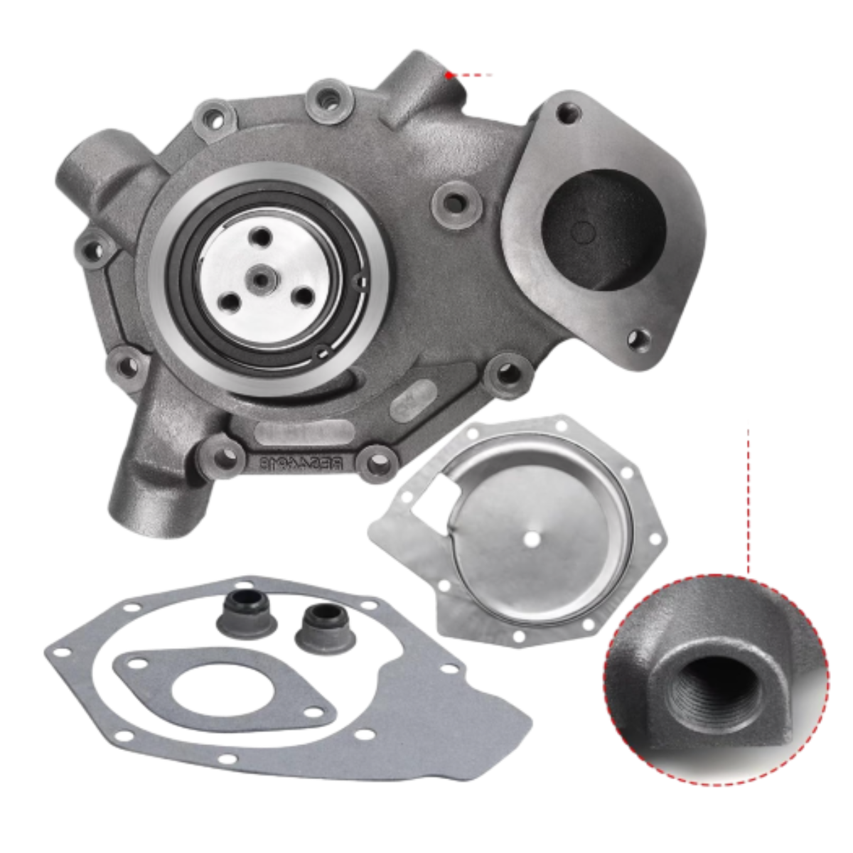 RE523169 RE546918 Water Pump with Cover For John Deere 6105R 6115R | 6125R 6105M 6115M 6125M 6140M 7630 7730 7830 7930 7430 7330 7530 7130 7230 6230 6330 6430 624J 644J 850J-8.1L SE502816